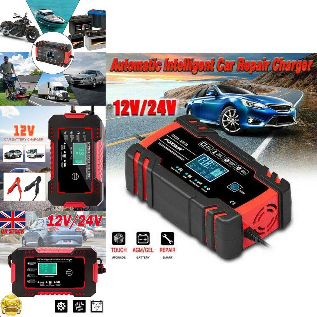 12v 24v Smart Automatic Car Battery Charger Fast Charge For Agm/gel Batteries