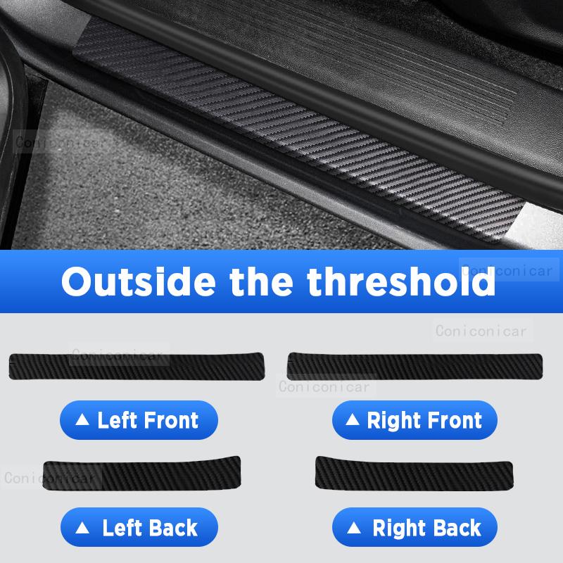 For CHERY JAECOO J7 -2025 Tailgate Guard Door Sill Pedal Carbon Fibre Texture Accessories Leather PU Styling Car Sticker