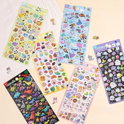 Kawaii glitzernde 3D-Sushi-Meerestiere-Fahrzeugaufkleber Scrapbooking Diy Journal Briefpapieraufkleber Geschenk-Deko-Kunst Kinderpreise