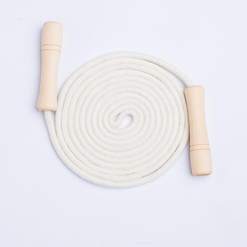 Adjustable Wooden Skipping Rope for All Ages - Cotton Rope for Beginners and Fitness