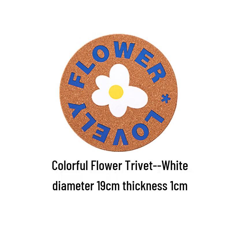 Colorful Flower Round Cork Heat Resistant Mats