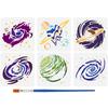 6Pcs 6 Styles PET Hollow Out Drawing Painting Stencils, for DIY Scrapbook, Photo Album, Galaxy, 150x150mm, 1pc/style