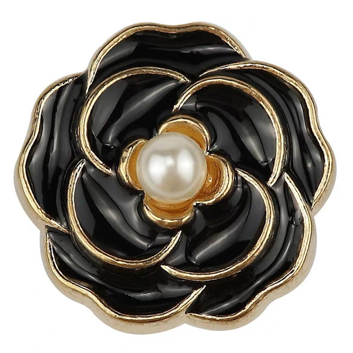 French Retro Camellia Brooch Charm Trend Exquisite Pin Elegant Luxury Jewelry Accessories Party Birthday Daily Decoration Gift