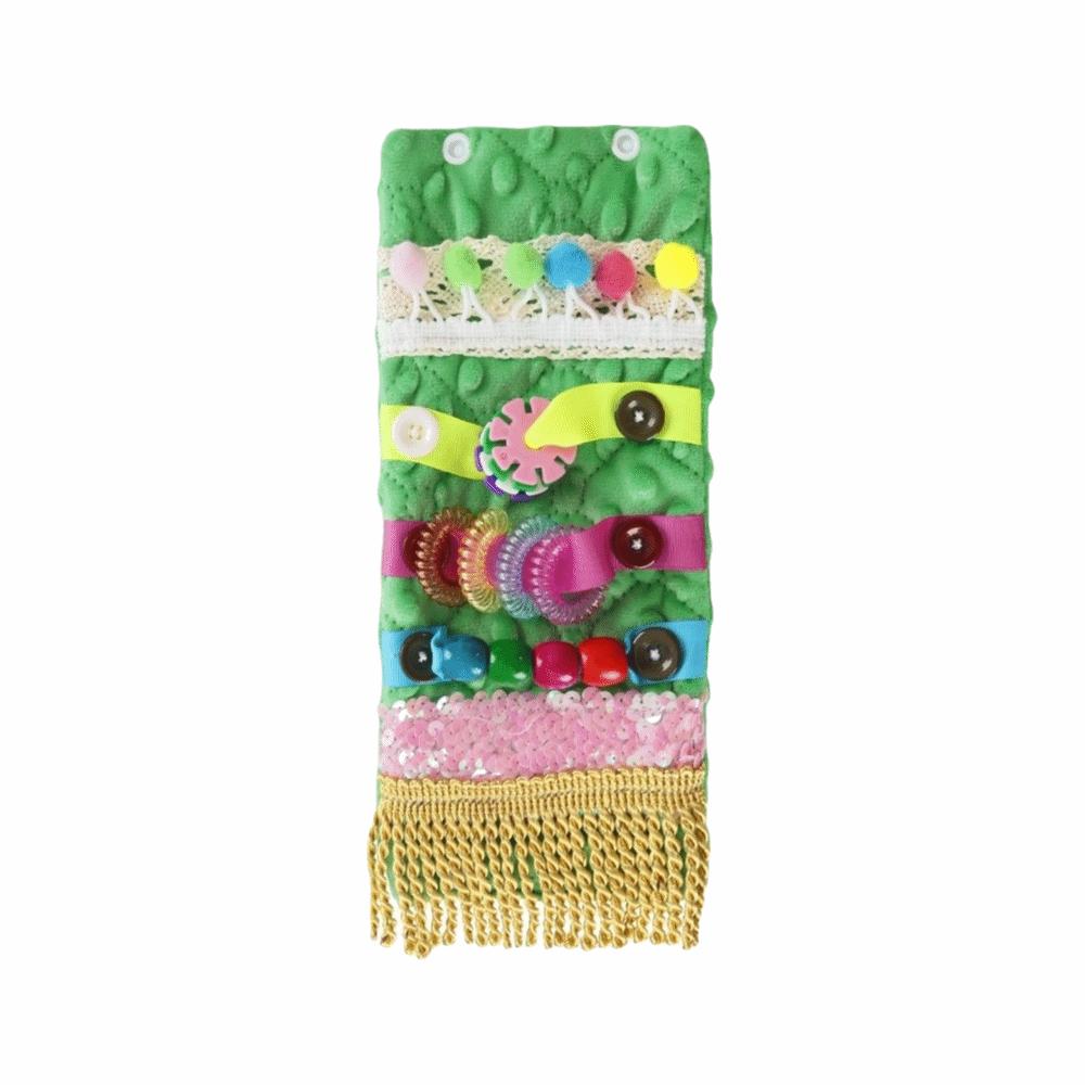 Alzheimer Touch Arm Cover Plush Perception Training Blanket New Sensory Wrist Band Elder Dementia зелёный