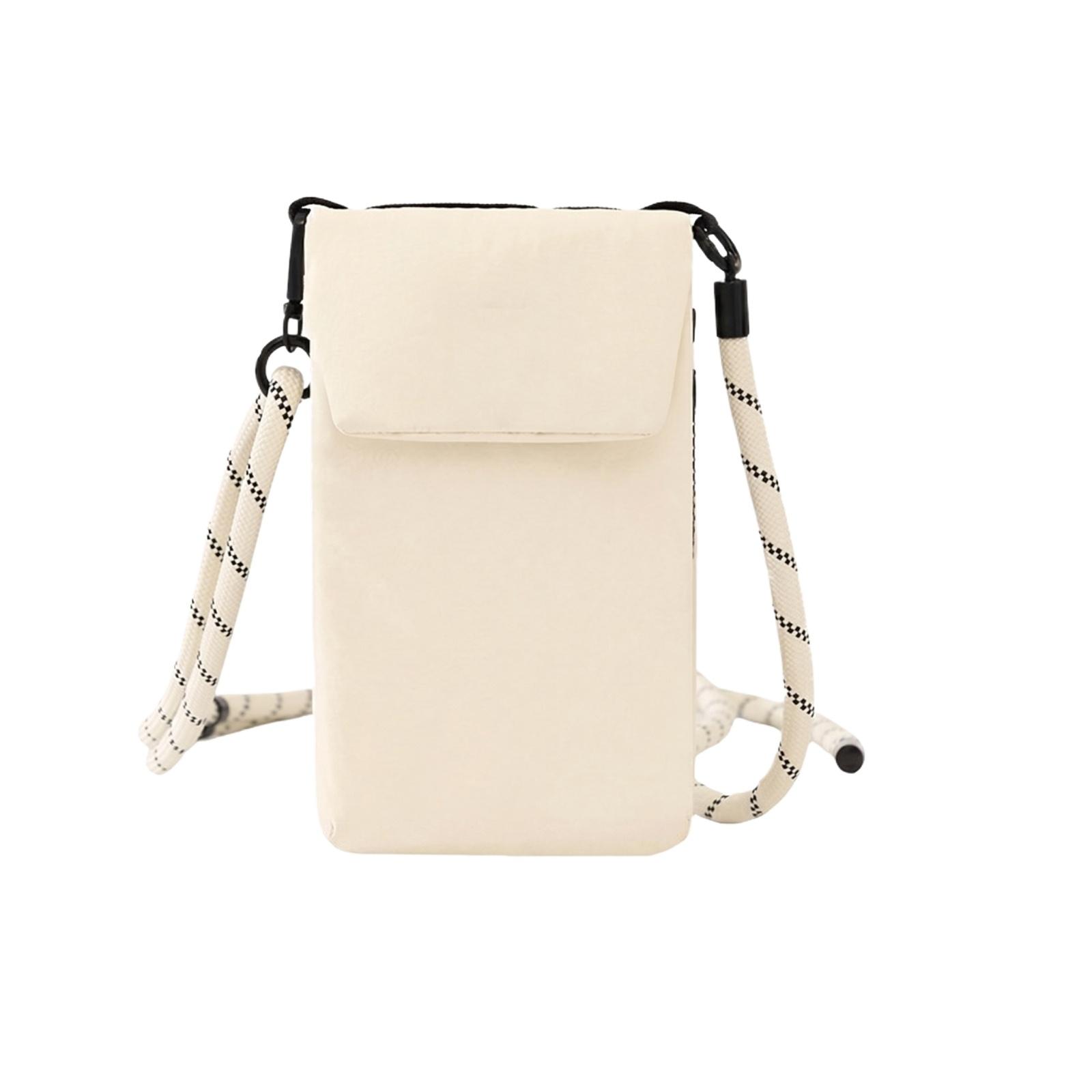 

Casual Small Crossbody Bag with Adjustable Rope Strap Vertical Design for Mobile Phone and Small Item Storage Lightweight and Versatile one size бежевий