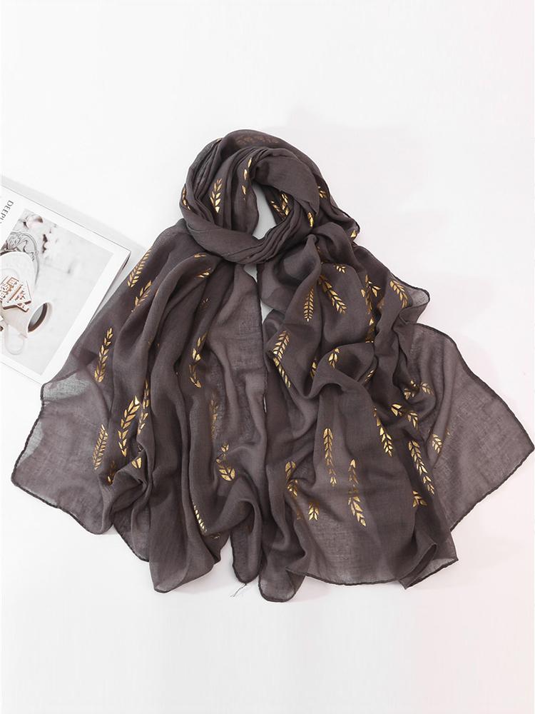 New  Summer Elegant Women Silk Scarf Beach Wrap Shawl Sparkly Gold Print Sunscreen Bandana Hijab Mujer Scarve Pareo Foulard