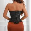 Lotus Leaf Lace Embroidery Corset: Court-Style Tummy Control & Back Support