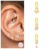 Piercing Aretes Earlobe Buckle 925 Sterling Silver White Zircon Cartilage Stud Earrings For Woman Girl Pendientes Mujer Jewerly