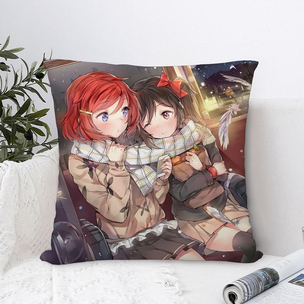 Anime L-Love Live! Pillow Case Sofa Decorative Home Double-sided Print Plush Square Throw Pillow Covers Cushion Decor Cover