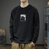 Men's Retro Heavyweight Round Neck Hoodie - Trendy Casual Loose Fit Long Sleeve Jacket for Spring and Autumn