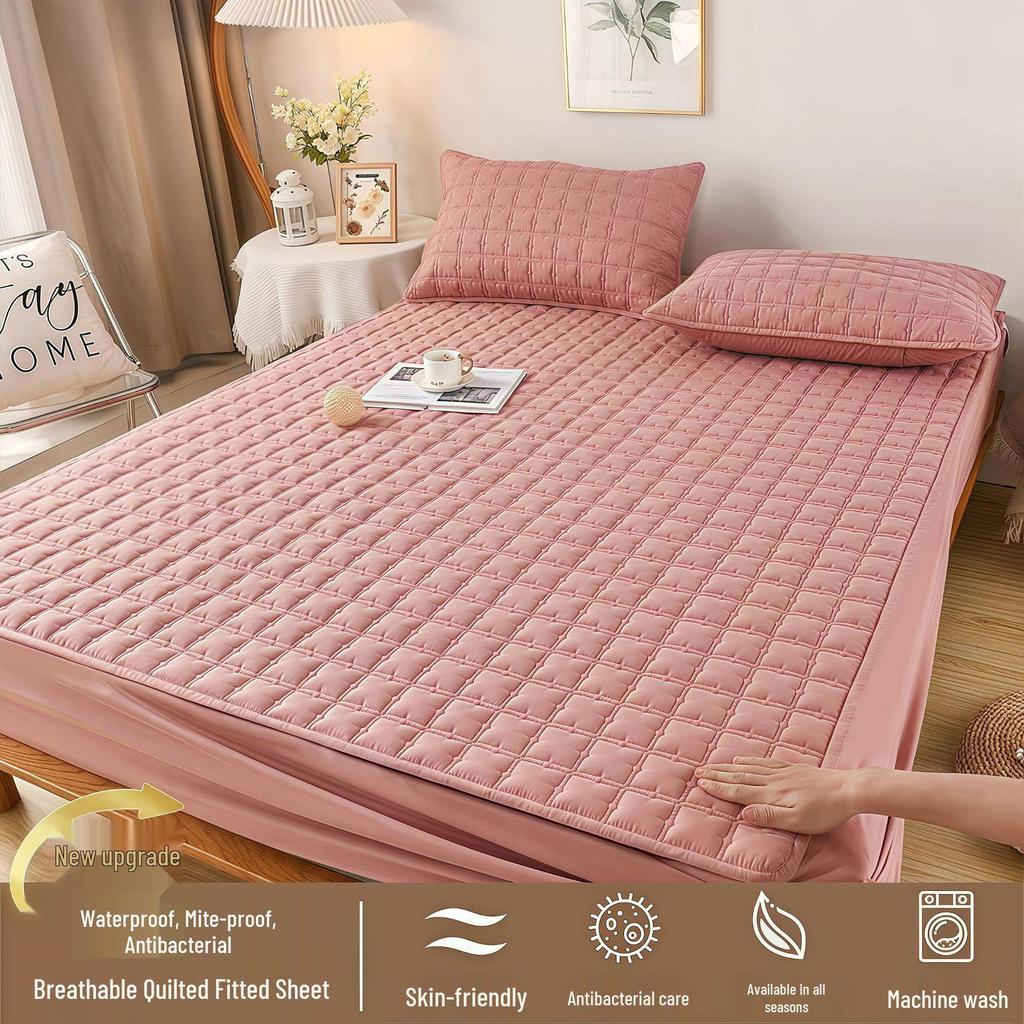 Wodoodporny Pikowany Ochraniacz na Materac Klasy A - Łóżko Podwójne, Oddychająca i Odporna na Wilgoć Narzuta