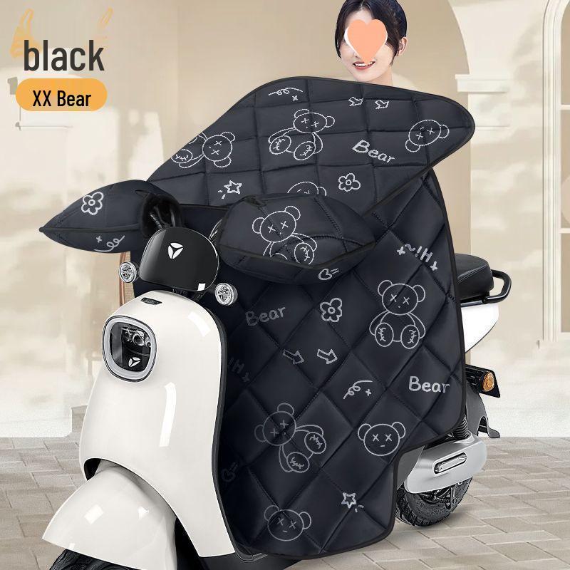 Electric Vehicle Plush Windshield Cover - Thickened, Enlarged, Waterproof, and Windproof for Winter Protection.