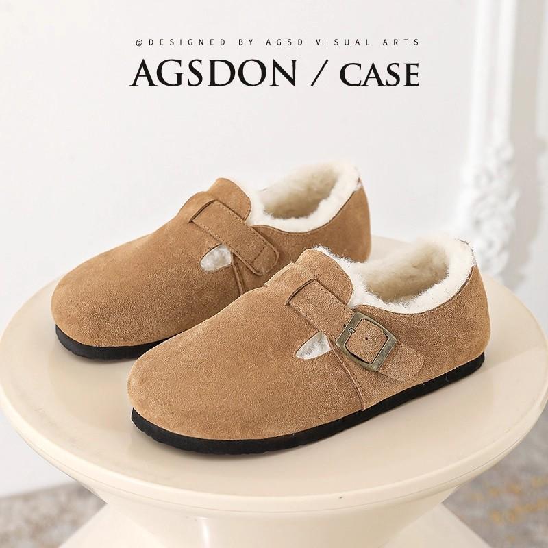 Fleece Birkenstocks new winter all-inclusive thick-soled fluffy shoes low-top snow boots shoes