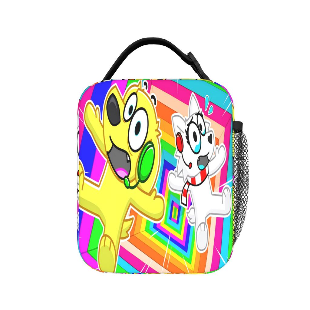 Tylers And Snowi Gaming Lunch Bag Portable Lunch Box Unisex Office Graphic Cooler Bag Aesthetic Oxford Tote Food Bags