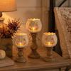 1/3Pcs Vintage Pumpkin Metal Candle Holder Lantern Tabletop Centerpiece For Halloween Fall Home Decor