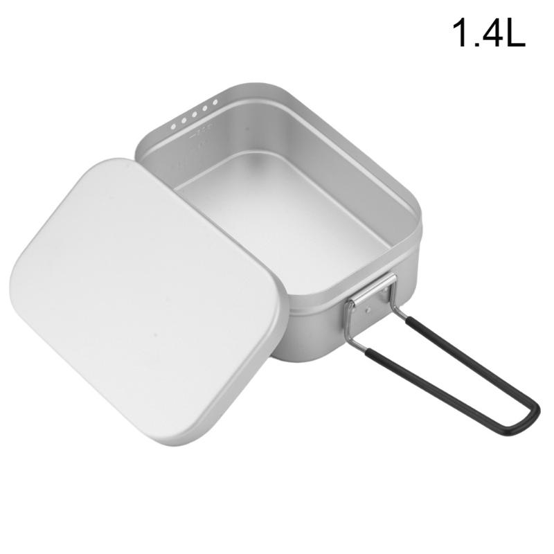 

800/1400Ml Aluminum Lunch Boxes Travel Camping Tableware Mess Tin Open Flame Heated Outdoor Camping Picnic Tourist Bowl 14L