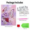 Frameless Pearl Painting Kit Butterfly Flower Pattern DIY 3D Bead Art Canvas Relaxing Handmade Craft for Adults Home Decor