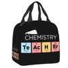 Chemistry Teacher Periodic Table Insulated Lunch Tote Bag for Kid Science Lab Tech Portable Thermal Cooler Food Lunch Box School