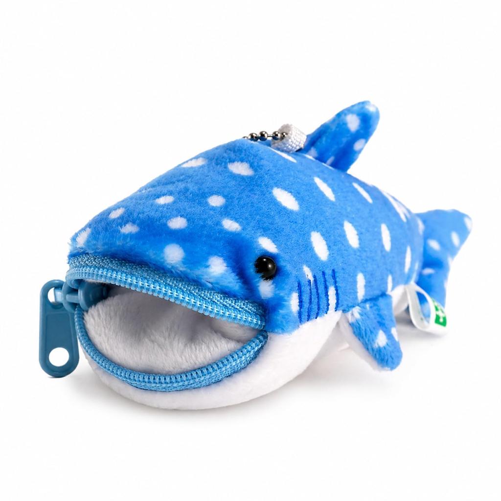 MofuMarine Plush Toy Keychain Mascot - Cute Sea Creature (Whale Shark, Blue)