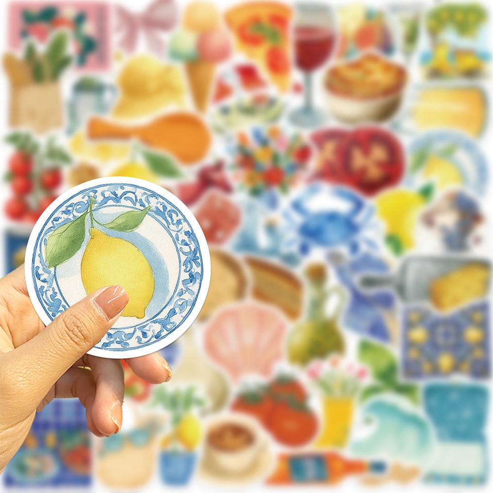 10/30/50pcs Cute Mediterranean Tomato Cartoon Stickers Creative Aesthetic Art Decals Luggage Phone Helmet Decoration Sticker Toy
