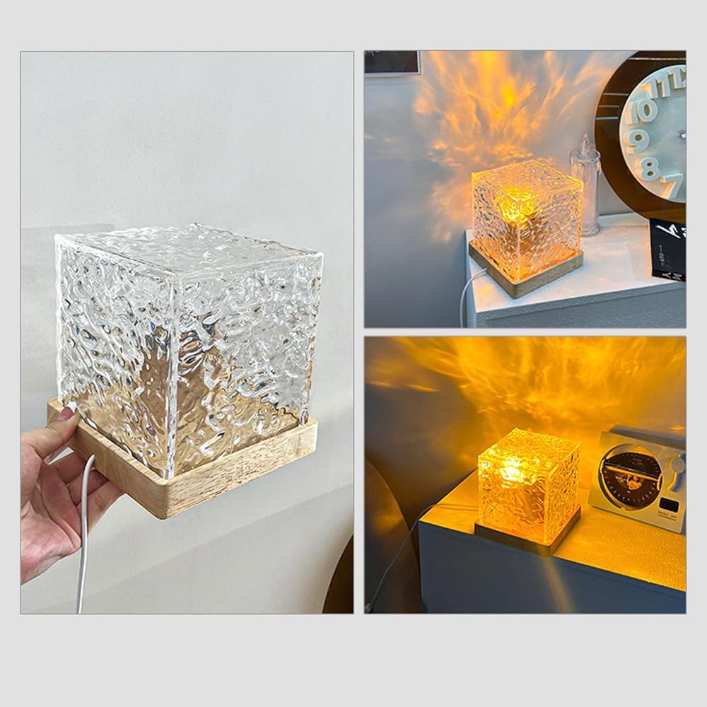 Water Projector Light, LED Water Ripple Aurora, Luminorthe Cube Lamp, LED Water Ripple Northern Aurora Projector, Ocean Aura Water Lamp, 16-Color