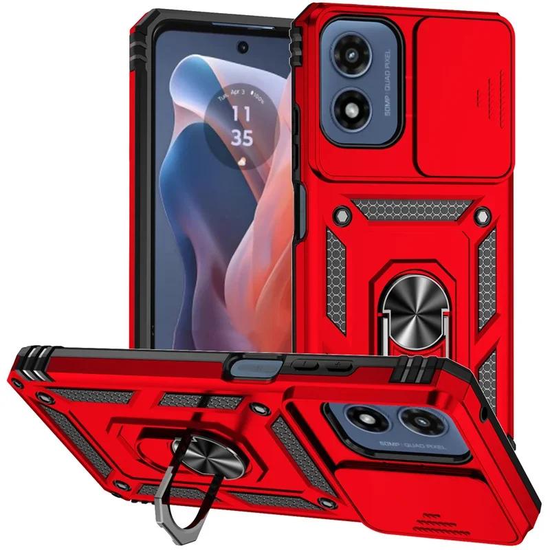 Pancerne etui odporne na wstrząsy do Motorola G67 G77 G06 Power G56 G86 G05 G15 G35 G55 G75 5G G85 G04S E15 Pokrowiec z uchwytem pierścieniowym Coque