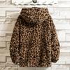 Retro Leopard Print Cotton Jacket with Hood - Hip Hop Style, Loose Fit, Plus Velvet, Thickened for Autumn & Winter