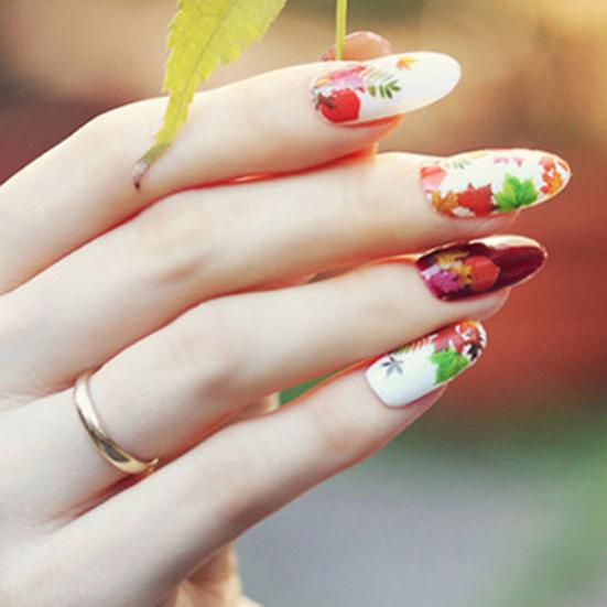 Maple Leaf Flower Butterfly Manikúra Nail Art Decal Samolepky Tipy Dekorace