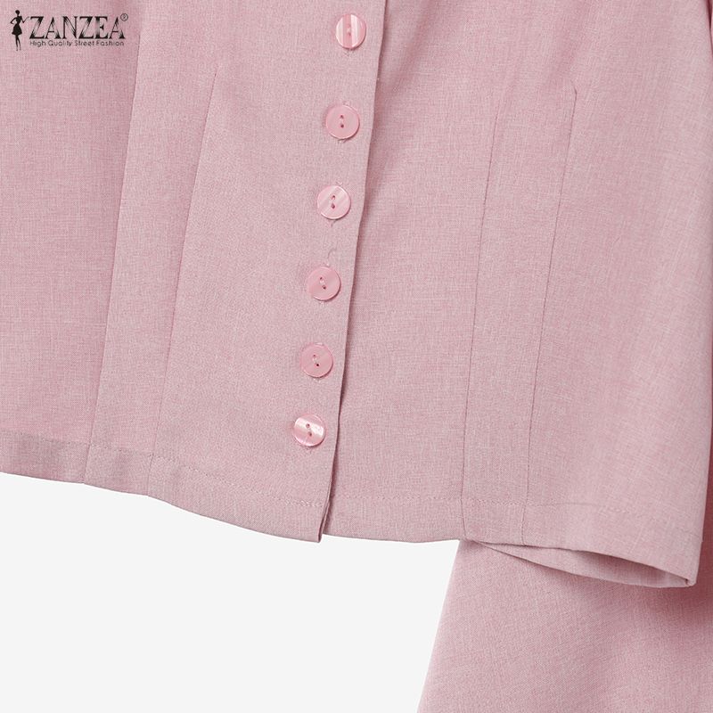 ZANZEA Women Short Sleeve Blouse and Skirts Casual Two Piece Suit Sets