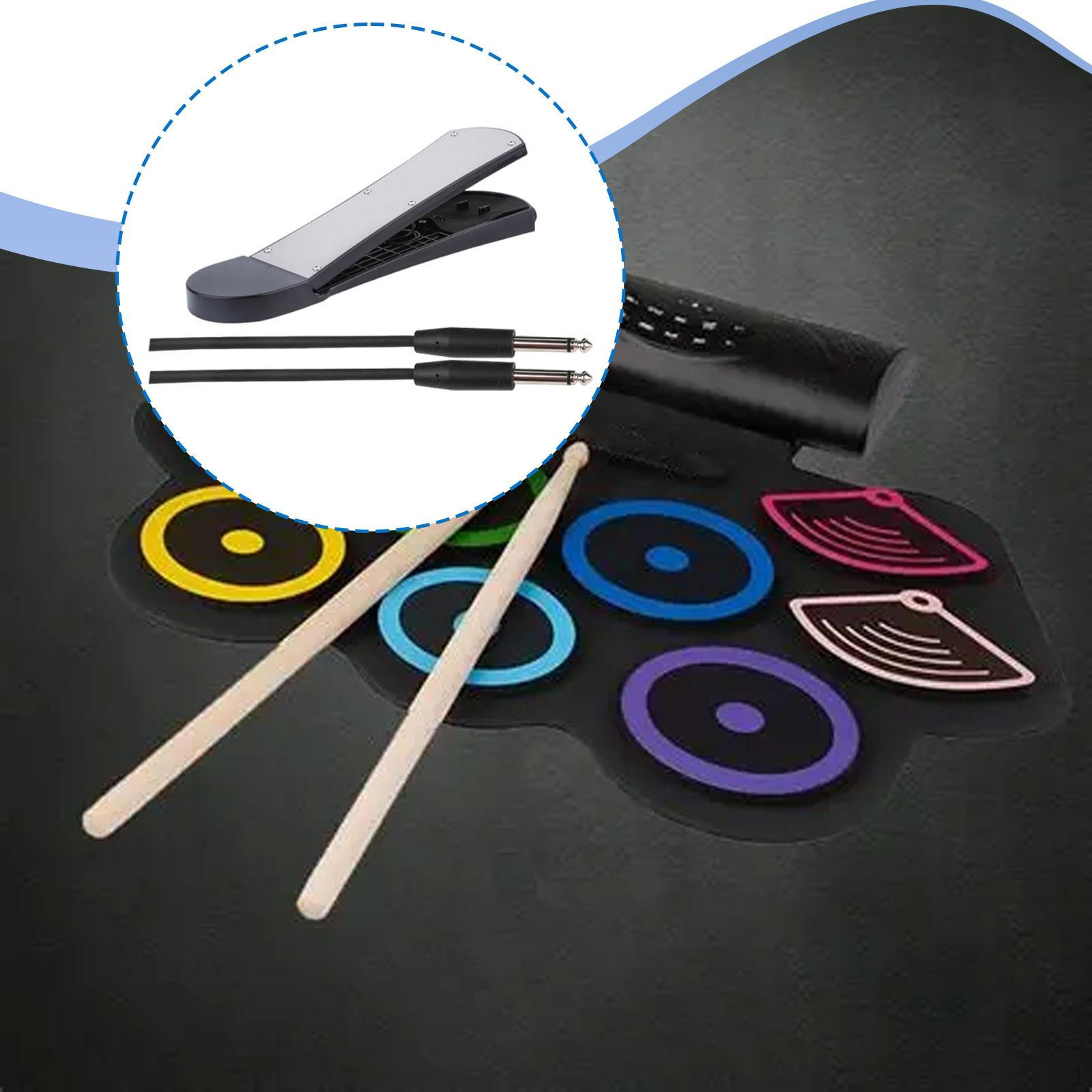 

Drum Pedal Accessory Equipment Practice Pad Replacement with Connect Cable Training Percussion 1 Piece