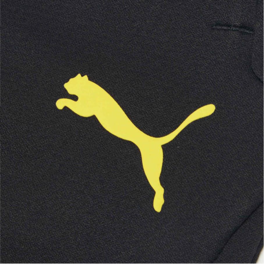 PUMA Borussia Dortmund Football Print Elasticated Cuff Mid-Waist Knitted Joggers Men Bottoms Black 758583-02