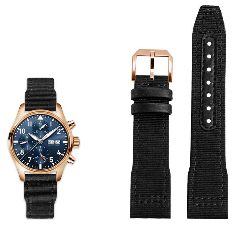 

Класичний 20/21/22 мм високоякісний ремінець для годинника з нейлонової телячої шкіри підходить для IWC Pilot SPITFIRE MARK18 Portofino TOP GUN IW389101Ремінець для годинника 21mm