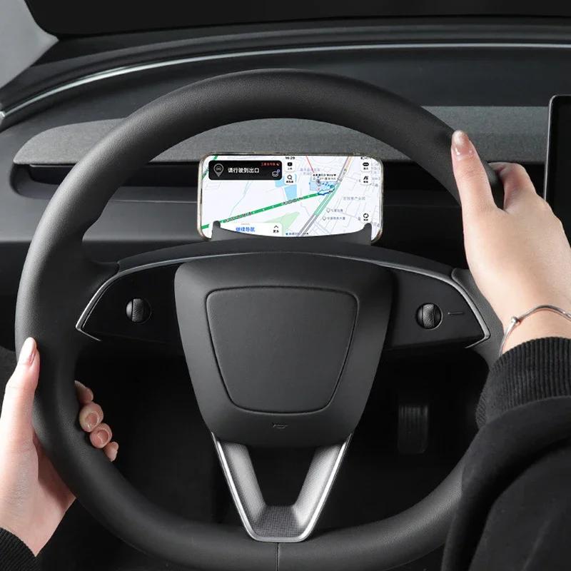 Tesla Model 3+ için Direksiyon Simidi Saklama Kutusu Silikon Cep Telefonu Tutucu Gözlük Saklama Yeni Model3 Highland 2025 Aksesuarları