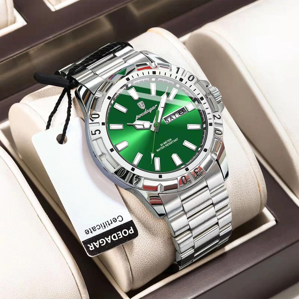 Luxury Man Watch Waterproof Luminous Date Week Men Watch Casual Male Clock Stainless Steel Sports Men's Quartz Watches