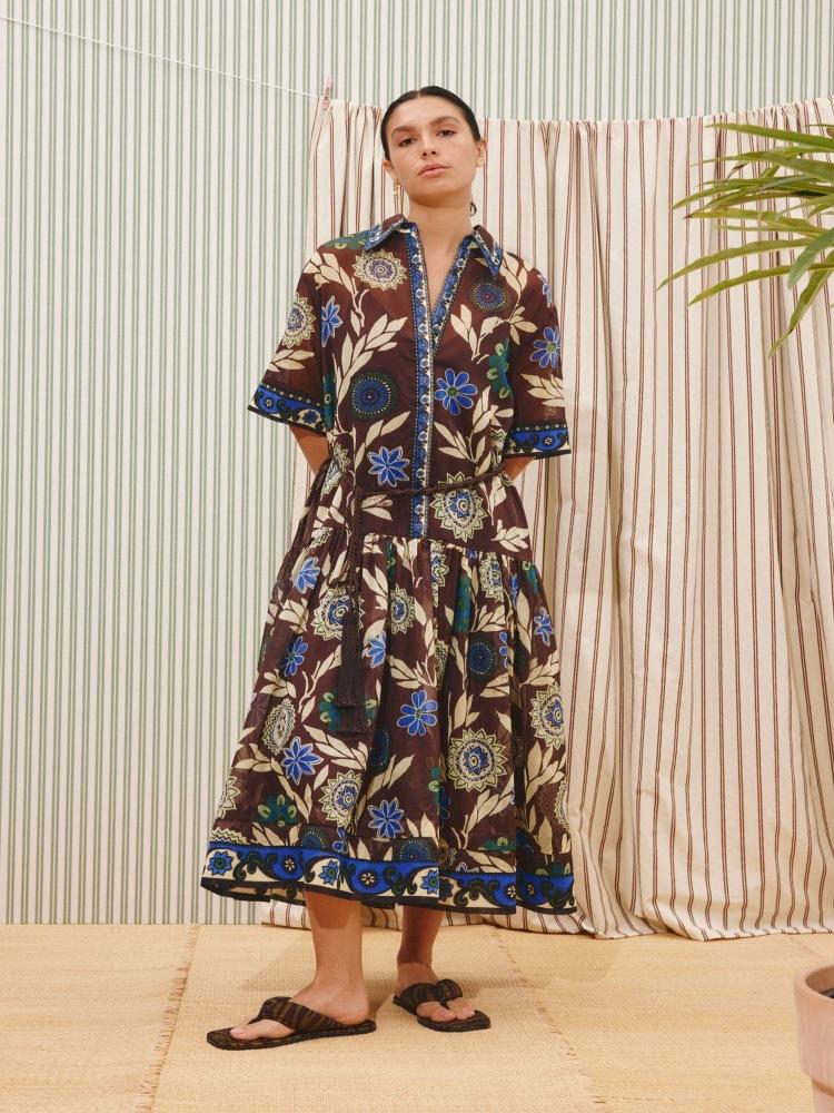 Europe and America 2026 New Casual Temperament Linen Lace-up Dress S