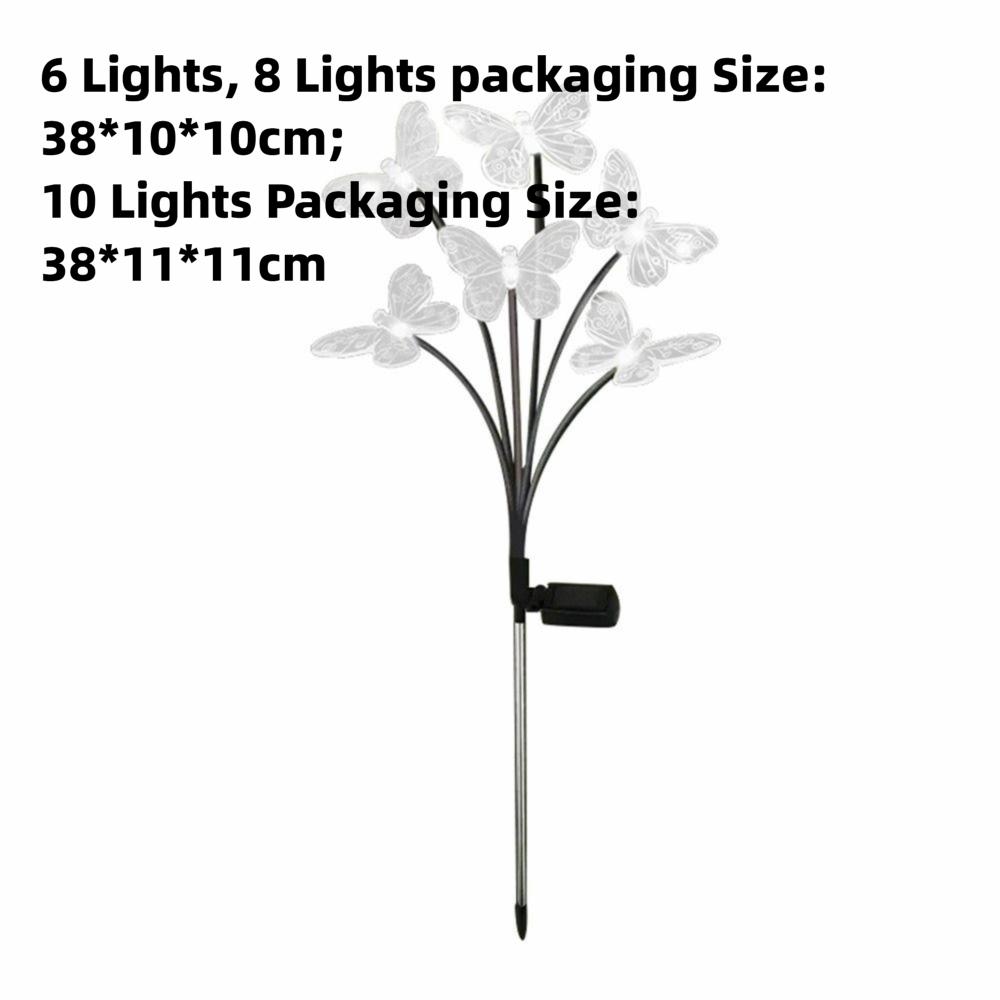 Waterproof Solar Butterfly Lights Outdoor Multi-Color Changing 6/8/10 Heads Solar LED Lights Energy Saving