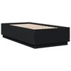 LED Bed Frame In Black 75 X 190 Cm Engineered Wood