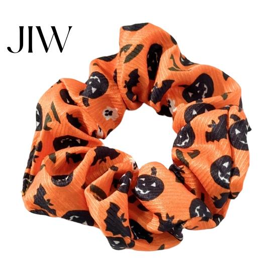 Soft Elastic Ponytail Holders Halloween Hair Ties, High Elasticity Scrunchies, Stretchy Bands with Ghost Witch Accessories Hat Bat Spider Web