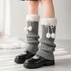 1pair Warm Knitted Leg Warmers Solid Color Heap Sock Boot Cuffs Cute Winter Foot Cover  Girl