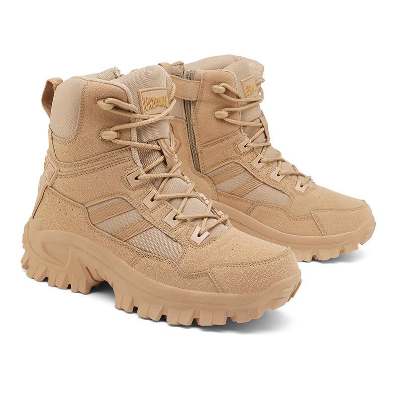 

Outdoor shoes men s high-top tactical boots men s training camping desert boots hiking hiking shoes men s climbing 39 пісочний