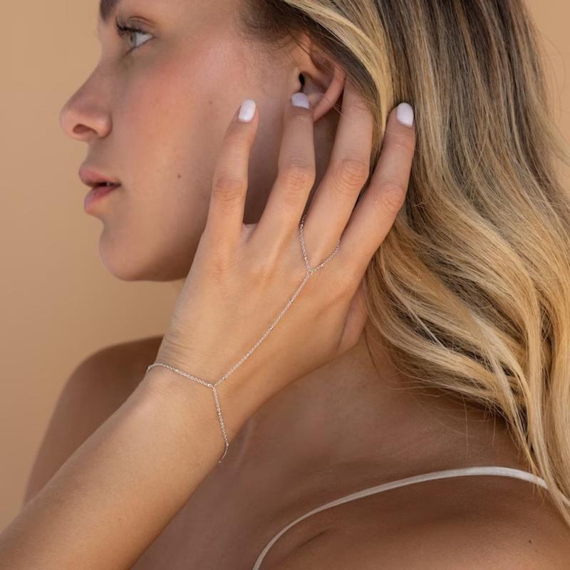 Minimalistické tenké řetízkové prstenové náramky pro ženy Vícevrstvé Vintage kuličkové článkové náramky Párty Elegantní šperky