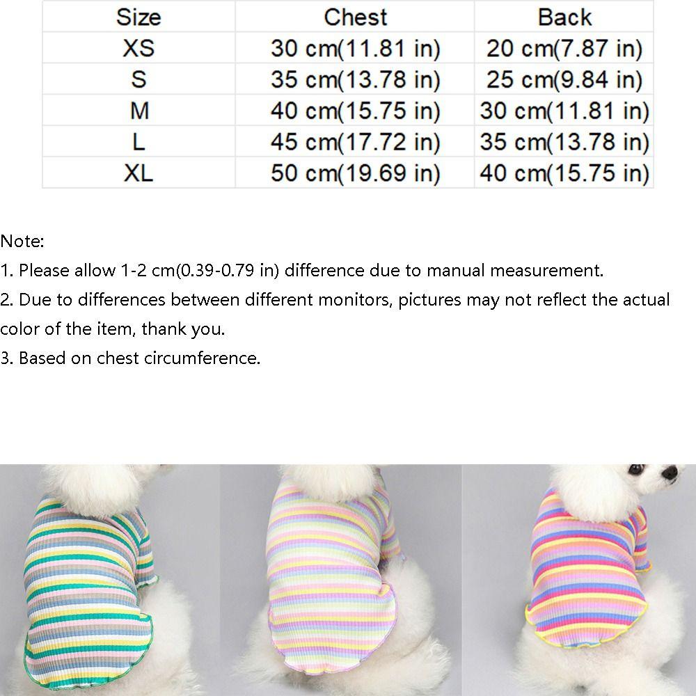 Striped Design Pet Long Sleeve Shirt Rainbow Two Legged Puppy Vest Autumn Winter Season