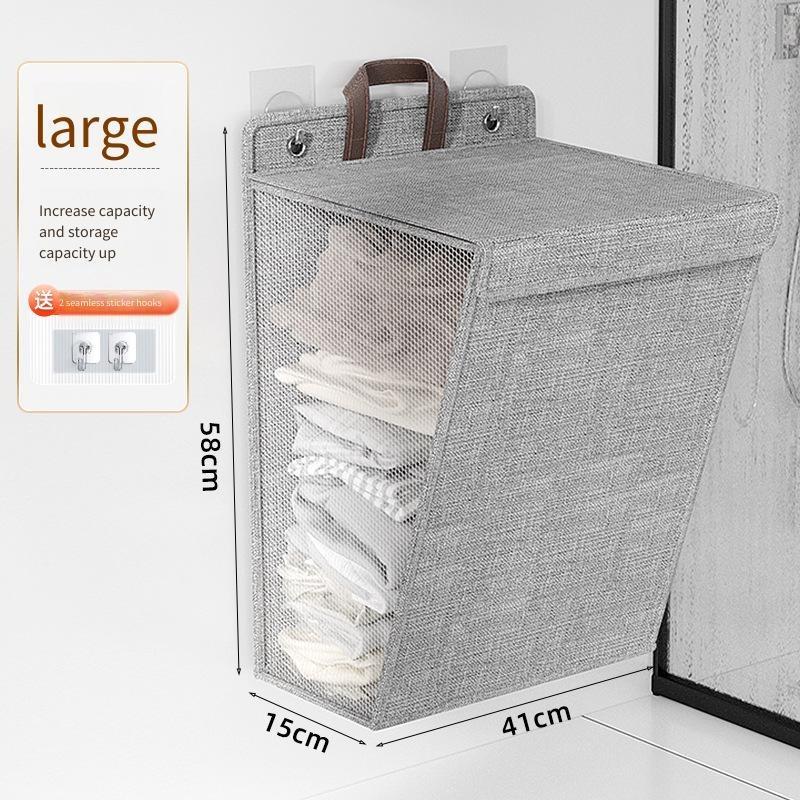 Wäschekorb Faltbar Haushalt Schlafsaal Multifunktional Aufbewahrung Hängende Kleidung Moderner Minimalismus Grau und Beige