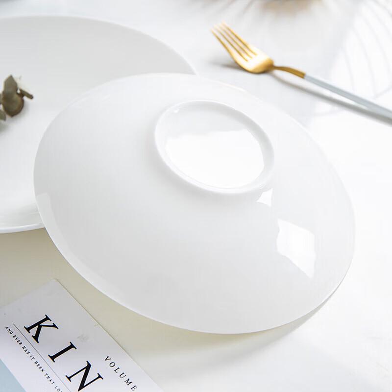 Huihuang Jingdezhen 5.5-inch White Porcelain Deep Dinner Plates (Set of 6)