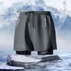Mens Quick-Dry Swim Trunks With Inner Brief Support Loose Fit Athletic Board Shorts Swimming Beach Surfing