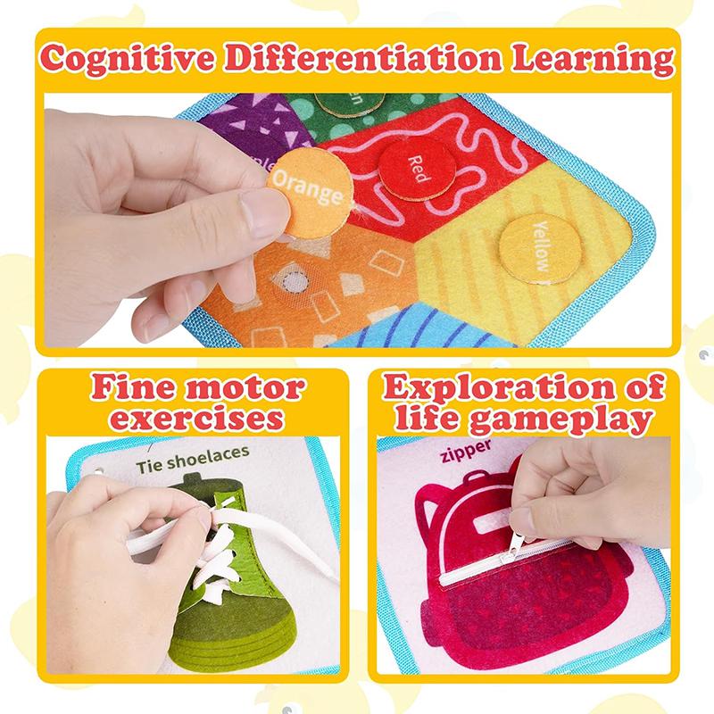 Montessori Busy Board Ruhiges Lernspielzeug Sensorisches Brett 3D-Aktivitätenbuch Puppenhaustasche Lernen der Feinmotorik für Kinder
