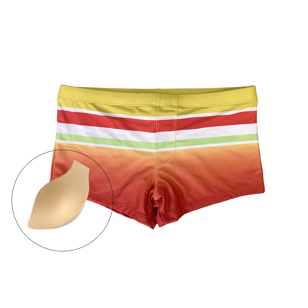 

Мужские плавки JESSBORN с градиентной полоской, защищающие от неловких ситуаций, с чашкой – Радужный дизайн с плоской квадратной штаниной. XXL