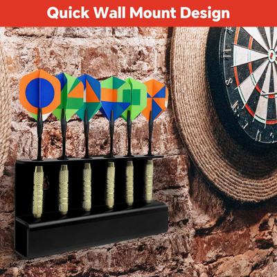 Akrilik Dart Tutucu Duvara Monte 6 Dart Saklama Teşhir Rafı Çelik ve Yumuşak Uçlu Dart için Modern Oyun Odası Dekoru