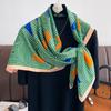 New Spring, Autumn and Summer Large Square Scarf Scarf Scarf Silk Scarf Women's Age Reduction Versatile Fashion Neck Protection Professional Shawl Li