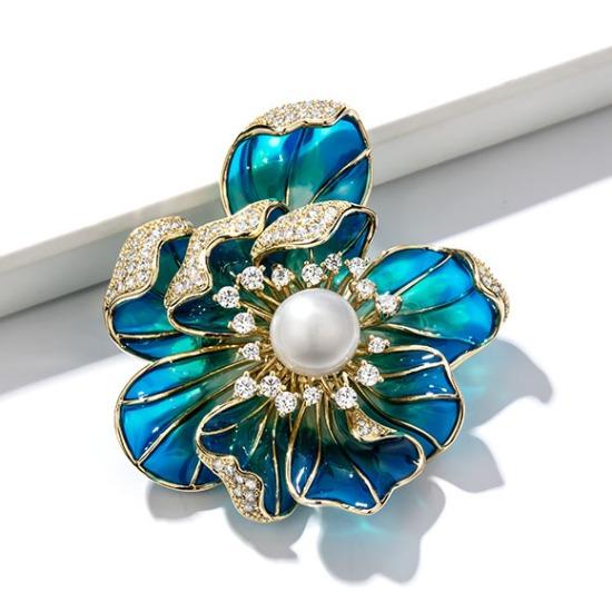 National Color And Natural Fragrance Peony Brooch High-End Women'S Luxury Elegant Corsage Niche Design Pin Exquisite Cheongsam Accessories